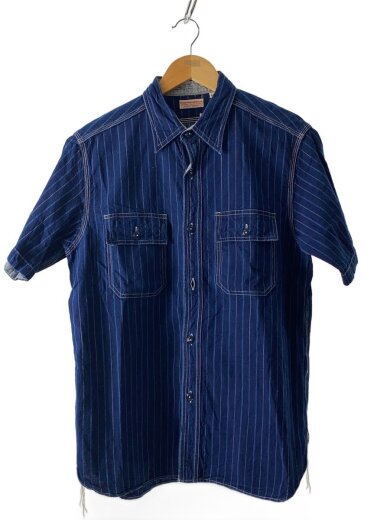 商品画像：半袖シャツ/M/コットン/NVY/ストライプ/SC37643 1