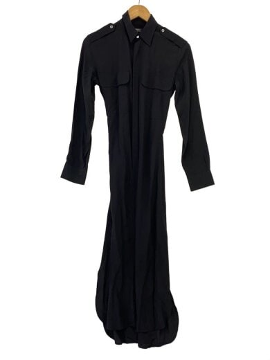 商品画像：長袖ワンピース/2/シルク/BLK/211707985001// 1