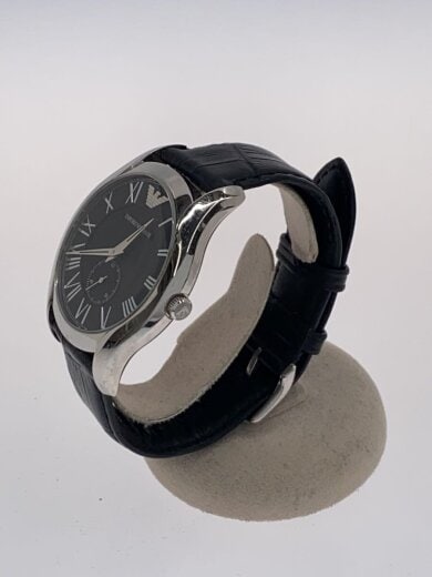 商品画像：クォーツ腕時計/アナログ/レザー/BLK/BLK/AR-1703 2