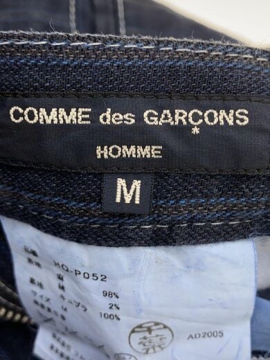 画像：COMME des GARCONS HOMMEボトム/M/リネン/BLU/ストライプ/HQ-P0524