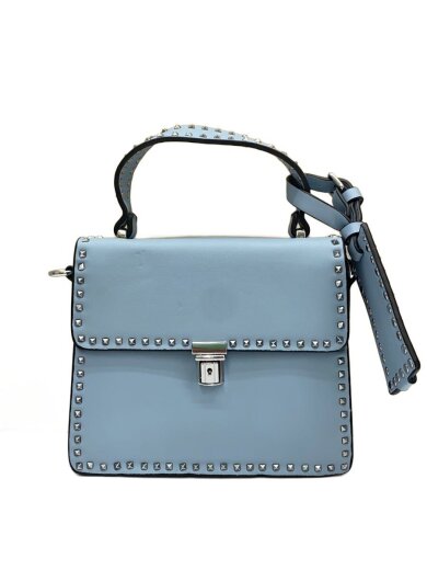 商品画像：Qung/ショルダーバッグ/レザー/BLU/無地 1