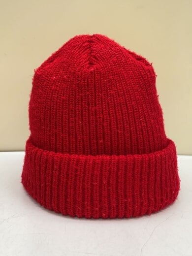 商品画像：ニットキャップ/--/アクリル/RED/無地/メンズ 2