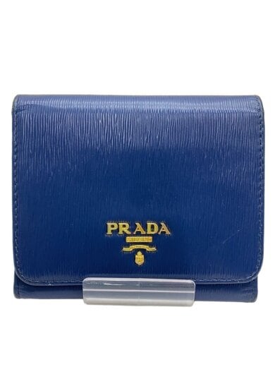 商品画像：3つ折り財布/レザー/BLU/レディース 1