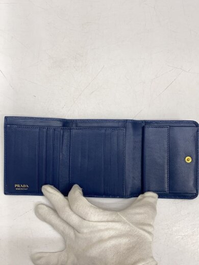 商品画像：3つ折り財布/レザー/BLU/レディース 4