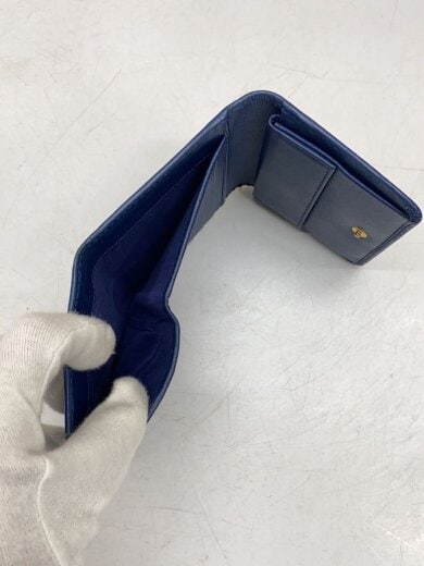 商品画像：3つ折り財布/レザー/BLU/レディース 5