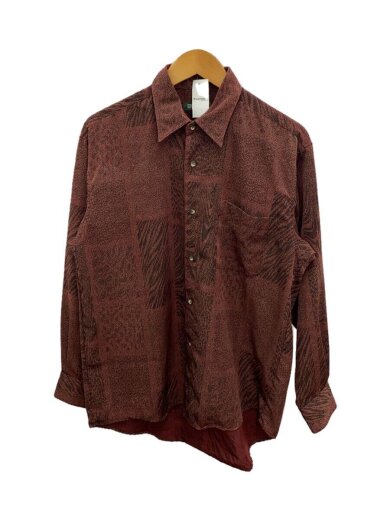 画像：その他ブランドRECOGNIZE/半袖シャツ/ポリエステル/RED/総柄/JASA-21371