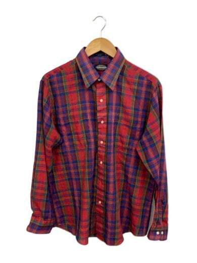 商品画像：長袖シャツ/L/ポリエステル/RED/チェック 1