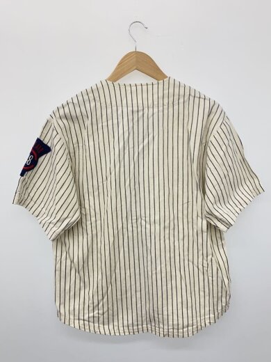 商品画像：半袖シャツ/ベースボールシャツ/M/コットン/WHT/ストライプ/90s 2