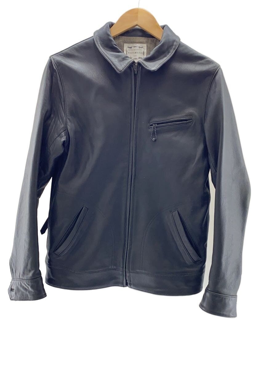 VICTIM / レザージャケット・ブルゾン/L/コットン/BLK/無地/VTM-11-J-001