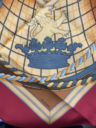 商品画像：スカーフ/シルク/RED/総柄/レディース 6