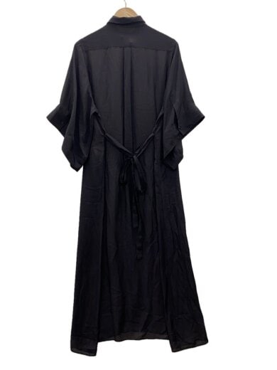 商品画像：SHEER TWILL BELL-SLEEVE DRESS/1/ポリエステル/BLK/241-16211// 2