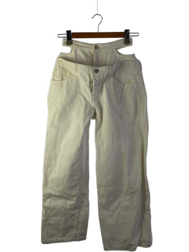 商品画像：ダブルウエストオープンデニムパンツ/M/コットン/WHT/ML31446 1