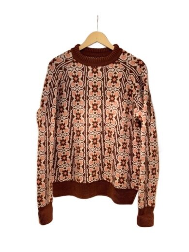 商品画像：ニット・セーター(厚手)/S/ウール/ブラウン/総柄 1