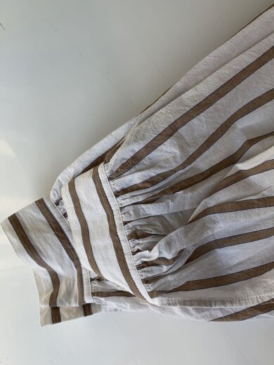 商品画像：長袖ワンピース/--/--/WHT/ストライプ 4