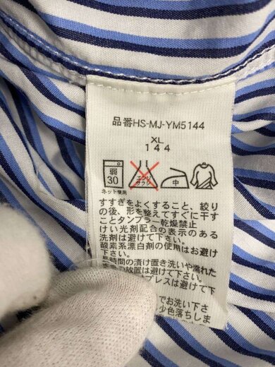 商品画像：長袖シャツ/XL/コットン/BLU/ストライプ// 4