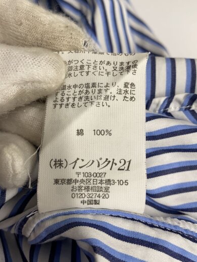 商品画像：長袖シャツ/XL/コットン/BLU/ストライプ// 5