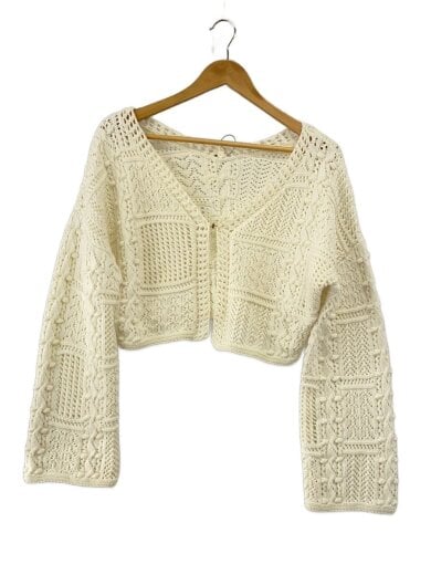 商品画像：クロシェ/カーディガン(厚手)/one/コットン/IVO/SWNT241154 1