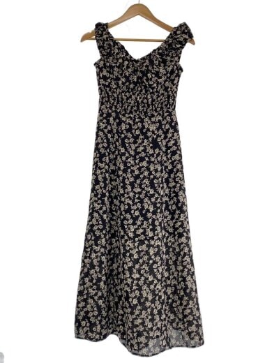 商品画像：ノースリーブワンピース/0/ポリエステル/BLK/花柄 1