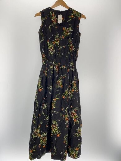商品画像：コットンリヨセルマルチフラワーノースリーブワンピース/38/--/BLK/花柄 2