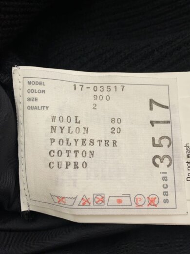 商品画像：長袖ワンピース/2/ウール/BLK 3