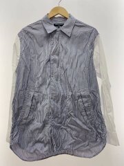 AD2023/長袖シャツ/M/コットン/WHT/ストライプ