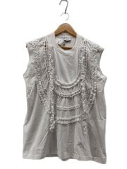 ノースリーブカットソー/XS/コットン/WHT