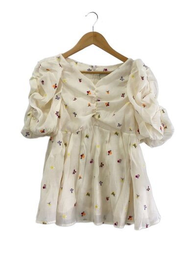 画像：CELFORD小花刺繍ペプラムブラウス/36/--/CRM/花柄/CWFB2511161
