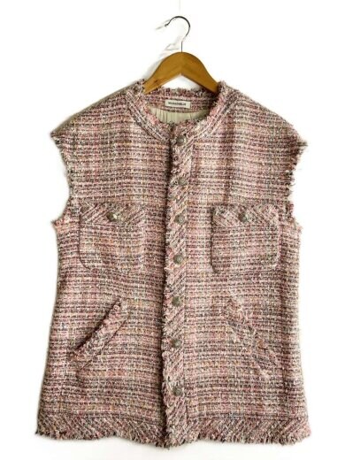 商品画像：SLEEVELESS  BOXY JK F.TWEED/ベスト/0/ナイロン/PNK/MB241-1004// 1