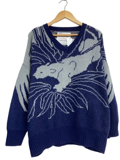 商品画像：ニット・セーター(厚手)/S/ウール/NVY/アニマル/22AW BM-1// 1