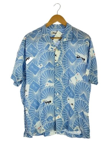 商品画像：半袖シャツ/L/レーヨン/BLU/総柄// 1