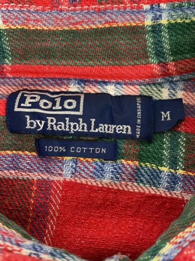 商品画像：長袖シャツ/M/コットン/RED/チェック 3