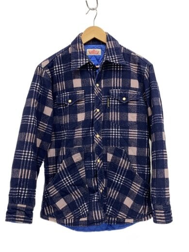 商品画像：裏地キルティング/ネルシャツ/M/コットン/NVY/チェック 1