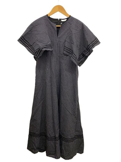 商品画像：LINE HANDKERCHIEF ONEPIECE/ワンピース/1/コットン/BLK/チェック/14112-5082 1