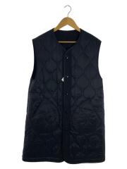 22AW/リバーシブルミリタリーロングベスト/FREE/ポリエステル/BLK/無地/AL084