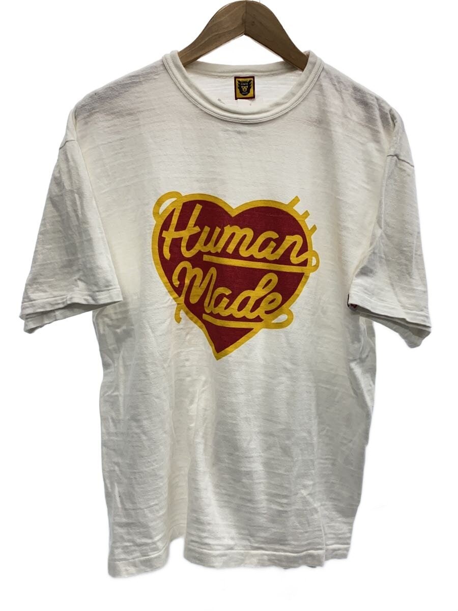 HUMAN MADE / HEART LOGO　TEE/Tシャツ/XL/コットン/WHT/プリント