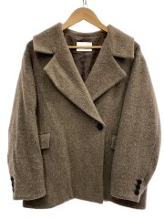 23AW/シャギージャケットコート/FREE/ウール/BRW/無地/GAO-23090