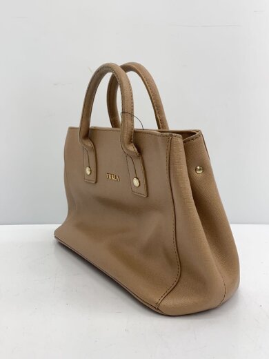 商品画像：ショルダーバッグ/フェイクレザー/BEG/無地/持ち手汚れ有 2