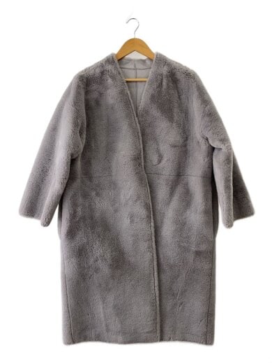 商品画像：UNOMEE/コート/FREE/ポリエステル/GRY/無地/リバーシブルファーコート 1