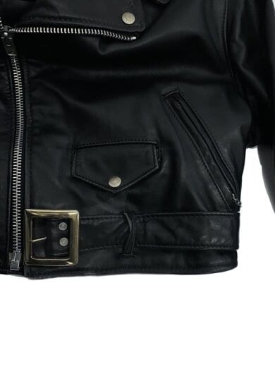 商品画像：ダブルライダースジャケット/S/12/レザー/BLK/無地 5