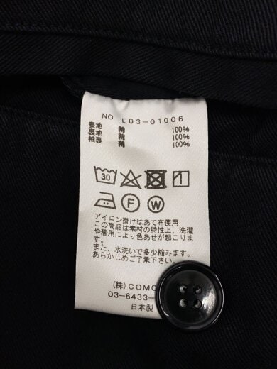 商品画像：L03-01006/コットンツイルミリタリージャケット/3/コットン/BLK/無地 6