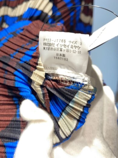 商品画像：プリーツ/長袖ワンピース/3/ポリエステル/BLU/総柄/PP23-JT765 4