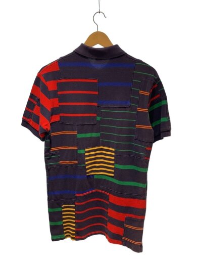 商品画像：パッチワーク/ポロシャツ/M/コットン/NVY/ボーダー/KK-RL-GA1486 2