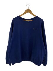 90s～00s/白タグ/USA製/スウォッシュ刺繍/スウェット/L/コットン/NVY