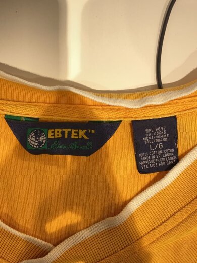 商品画像：90s～/EBTEK/VネックTシャツ/L/コットン/YLW/プリント// 3