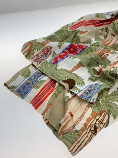 商品画像：80-90s/ロングボード/アロハシャツ/XXL/レーヨン/ベージュ/総柄 5