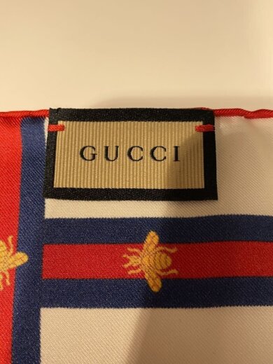 商品画像：ウェブ付きビーパターン/ポケットチーフ/シルク/WHT/総柄/メンズ/407465 4