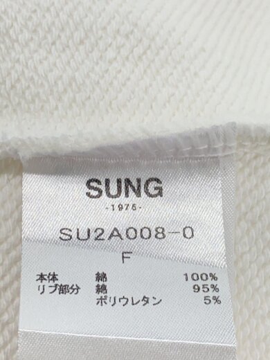 商品画像：SUNG1975/HEAVY WEIGHT SWEAT HOODIE/FREE/コットン/WHT/SU2A008-0 4