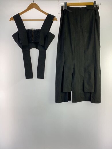 商品画像：musubore/vents skirt bustier/ストライプセットアップ/ブラッ/MSIZI0123001// 2