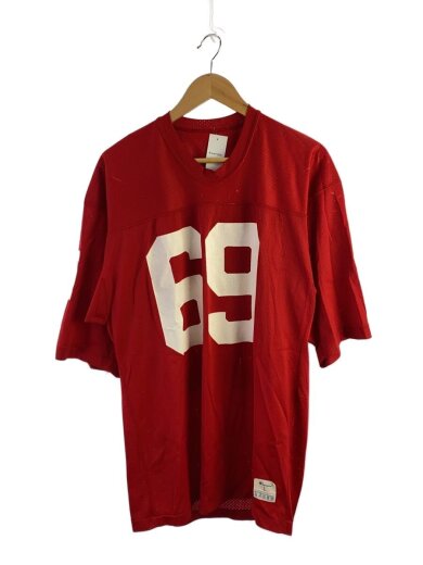 商品画像：80s/フットボールシャツ/USA製/L/ナイロン/レッド 1