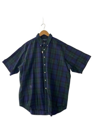 商品画像：BLAKE/ボタンダウン/ブラックウォッチ/半袖シャツ/XL/コットン/NVY/チェック// 1